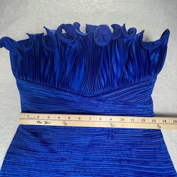 AMUR Cobalt Blue Strapless Pleated Cocktail Mini Dress Size 4 NWT $498 MSRP - Picture 6 of 14